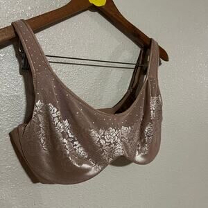 Soma tan Floral Stunning Support Unlined Minimizer Bra 36DD